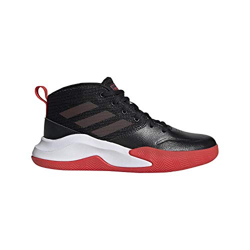 adidas unisex child Ownthegame Wide Basketball Shoe, Black/Active Red/White, 3 Wide Little Kid US