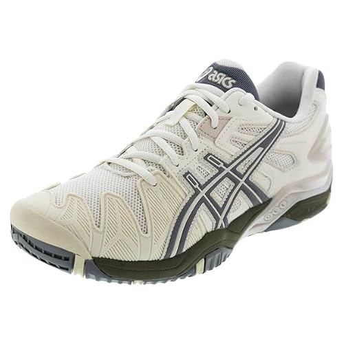 ASICS Unisex Gel-Resolution 5 Sportstyle Shoes, 10M / 11.5W, Cream/Clay Grey