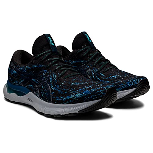 ASICS Men's Gel-Nimbus 24 Mesh Knit Running Shoes, 7, Black/MAKO Blue