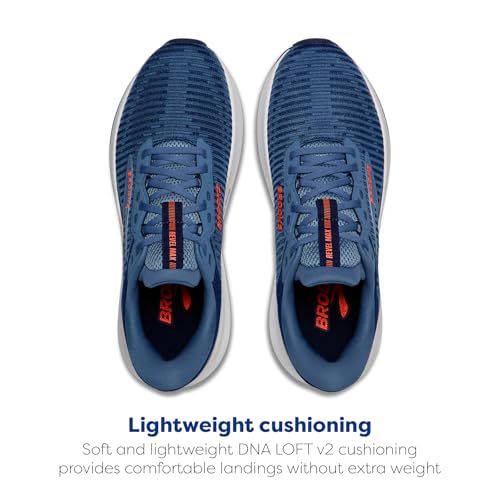 Brooks Men’s Revel Max Neutral Running & Walking Shoe - Beacon Blue/Moonlight/Orange - 9.5 Medium