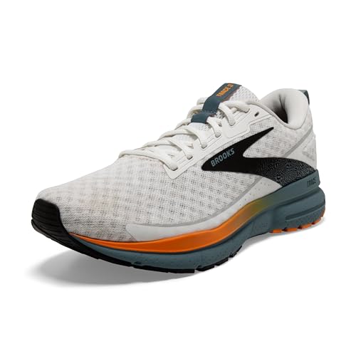 Brooks Men’s Trace 3 Neutral Running Shoe - White/Orange/Goblin Blue - 10 Medium