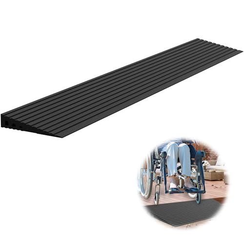 Nuvium 1" Rise Rubber Threshold Ramp for Doorways, Wheelchair Ramp