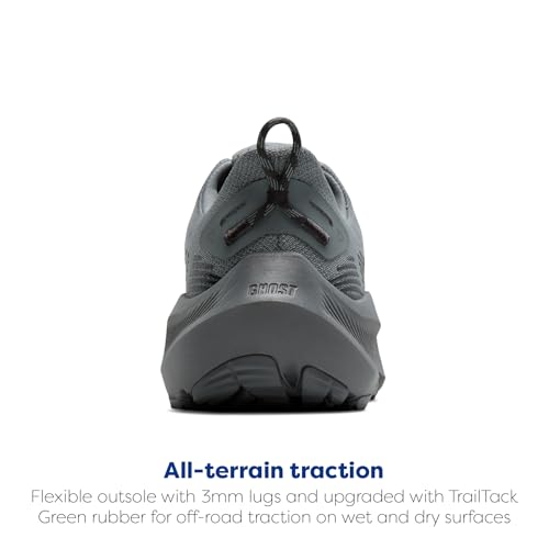 Brooks Men's Ghost Trail, Off-Road Running Shoe for Rugged Terrain - Gray/Gray/Blackened Pearl - 8.5 Wide