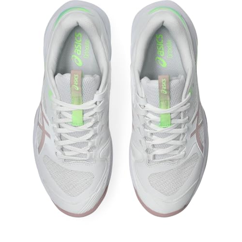 ASICS Women's Solution Speed FlyteFoam 4 Clay Tennis Shoes, 9, White/MORGANITE