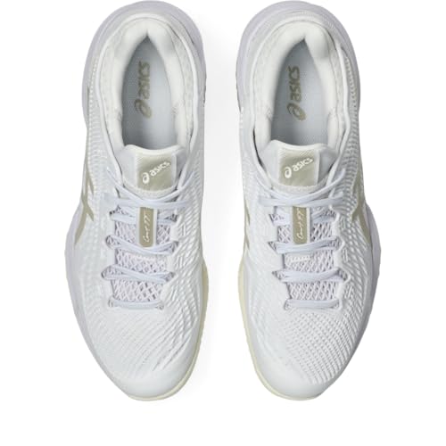 ASICS Men's Court FlyteFoam 3 OC Tennis Shoes, 13, White/Putty