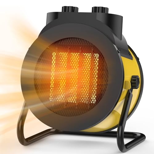 Elevoke Space Heaters for Indoor Use, 1500W PTC Electric Heater with 90°Adjustable Angle, Fast Safety Heat, Small Portable Heater for Office Home (Yellow)