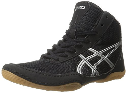 ASICS Matflex 5 GS Wrestling Shoe (Little Kid/Big Kid), Black/Silver, 2 M US Little Kid