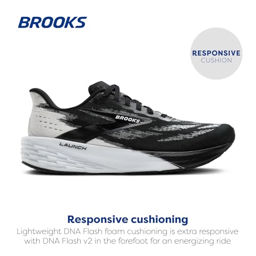 Brooks Women’s Launch 11 Neutral Running Shoe - Black/White - 6 Wide