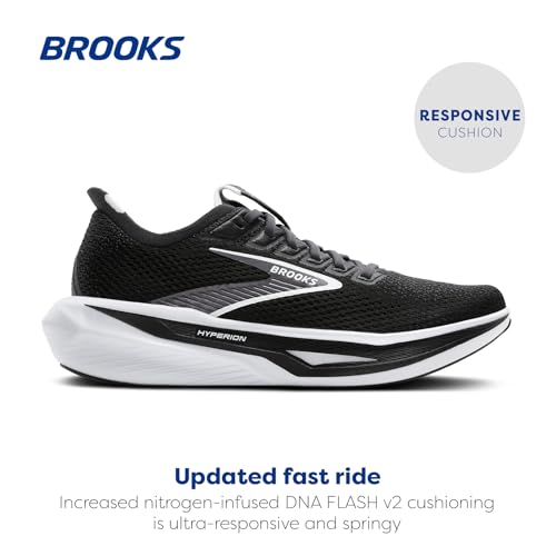 Brooks Women’s Hyperion 3 Neutral Running Shoe - Black/Grey/White - 5 Medium
