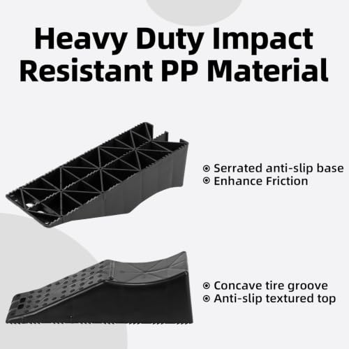 Heavy Duty Car Ramps for Oil Change,RV Wheel Ramp 20,000lbs Capacity,5.5" Lift Non-Slip Portable Vehicle Service Ramps for RV, Camper, Trucks,SUVs,Tandem Axle Trailer Tire Repair & Replacement(1 pack)
