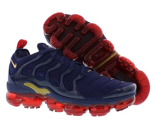 Nike Air Vapormax Plus Mens Shoes Size 10, Color: Midnight Navy/Metallic Gold/Black/University Red