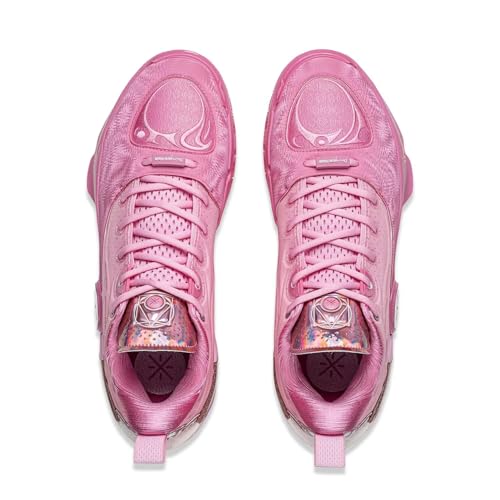 LI-NING Way of Wade 12 Men's Basketball Shoes Anti-Slip Professional Shock Absorption Sports Sneakers Bubble Pink/Power Pink US 12
