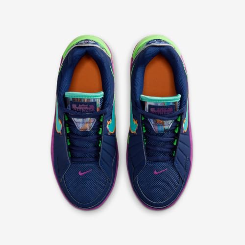 Nike Lebron Witness 9 Big Kids' Basketball Shoes (Blue Void/Vivid Purple/Green Strike/Bleached Turquoise) Size 6