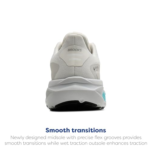 Brooks Women’s Ghost 17 GTX Waterproof Supportive Running & Walking Shoe - Coconut/Oyster/Blue - 6.5 Medium