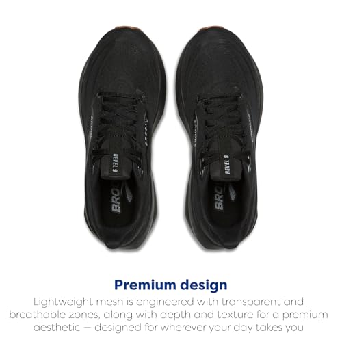 Brooks Men’s Revel 9 Neutral Running & Walking Shoe - Black/Ebony/Biscuit - 10.5 Medium