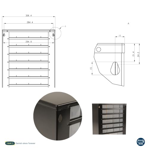 Raaco Steel Storage Cabinet, Standard 34-Drawer (C9-34) - Nuts & Bolts