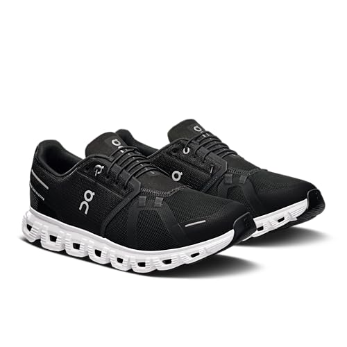 On Men's Cloud 6 Sneakers, Black | White, 10 Medium US