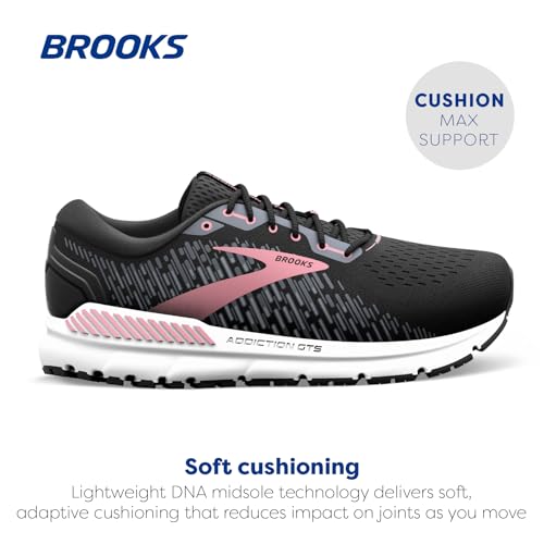 Brooks Women's Addiction GTS 15 Supportive Running Shoe - Black/Ebony/Mauvewood - 7 Medium
