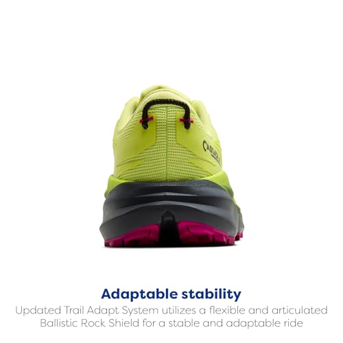 Brooks Women’s Cascadia 19 Mountain Trail Running Shoe - Sunny Lime/Black/Magenta - 5 Medium