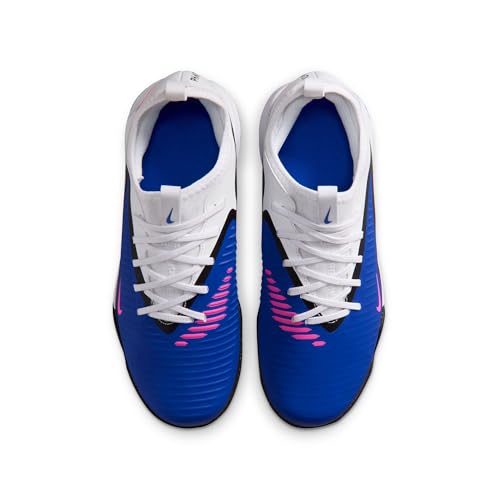 Nike Jr. Phantom 6 Low Academy Big Kids' Turf Soccer Shoes (Racer Blue/White/Pink Blast) Size 5