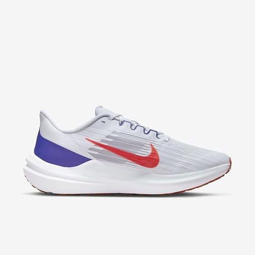 Nike Zoom Winflo 9 Men's Running Trainers Sneakers Shoes DD6203 (Football Grey/Concord/Cinnabar/Bright Crimson 006) UK12 (EU47.5), Football Grey Concord Cinnabar Bright Crimson, 13