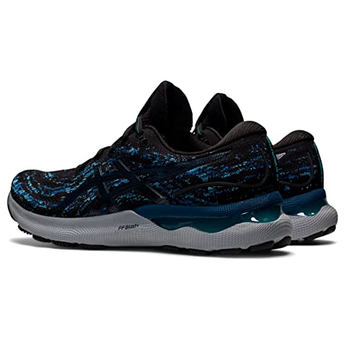 ASICS Men's Gel-Nimbus 24 Mesh Knit Running Shoes, 7, Black/MAKO Blue