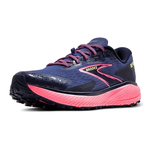 Brooks Women’s Divide 5 Trail Running Shoe - Grey Blue/Pink/Lime - 5.5 Medium