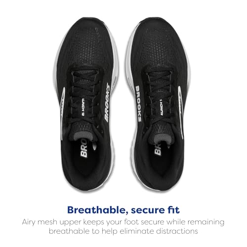 Brooks Men’s Launch 12 Neutral Running Shoe - Black/Grey/White - 11 Medium