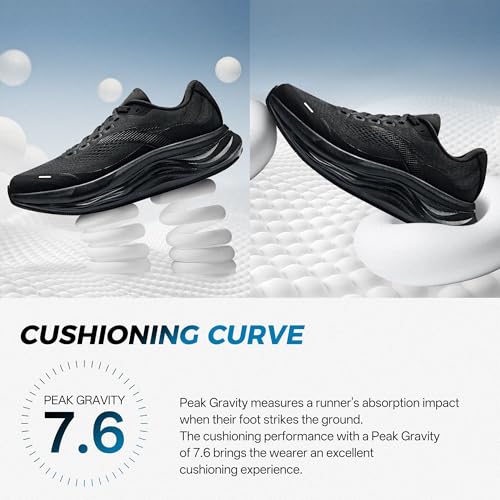 ANTA Women’s PG7 Running Shoes Cushioning Comfortable Breathable Athletic Workout Gym Cross Trainer Sports Sneakers, Black, 8.5