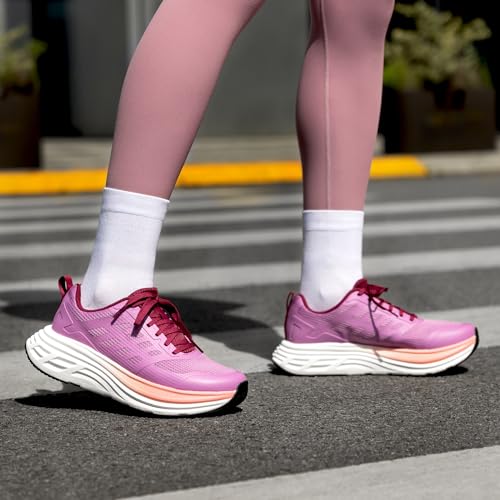 NORTIV 8 Women's Walking Shoes Cushion Running Tennis Shoes ActiveFloat Non-Slip Comfortable Breathable Workout Gym Sports Athletic Fashion Sneakers,Size 8.5,Purple,SNWS245W