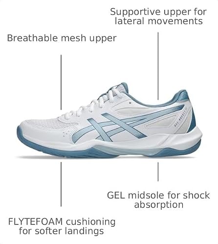 ASICS Men's Gel-Rocket 12 Volleyball Shoes, 9, White/Cool Grey