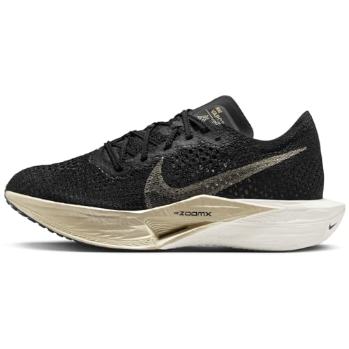 Nike Vaporfly 3 Women's Road Racing Shoes (DV4130-002, Black/Black/Oatmeal/Metallic Gold Grain) Size 10
