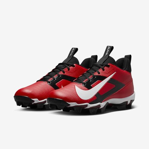 Nike Alpha Menace 4 Shark Football Cleats (FN0028-600, University Red/Metallic Silver/Team Red/White) Size 11