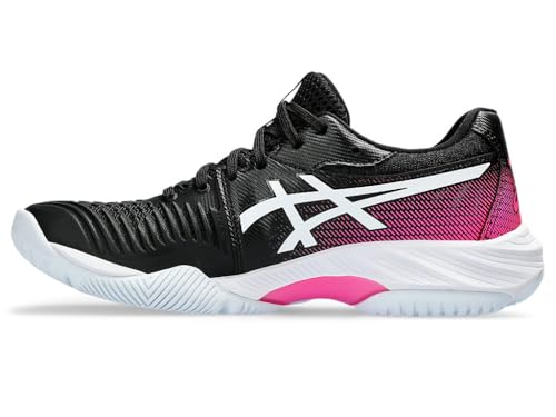 ASICS Women's Netburner Ballistic FlyteFoam 3 Volleyball Shoes, 9, Black/HOT Pink