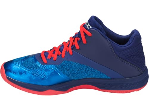 ASICS Men's Netburner Ballistic FlyteFoam Mid Top Volleyball Shoes, 9.5, Race Blue/Silver