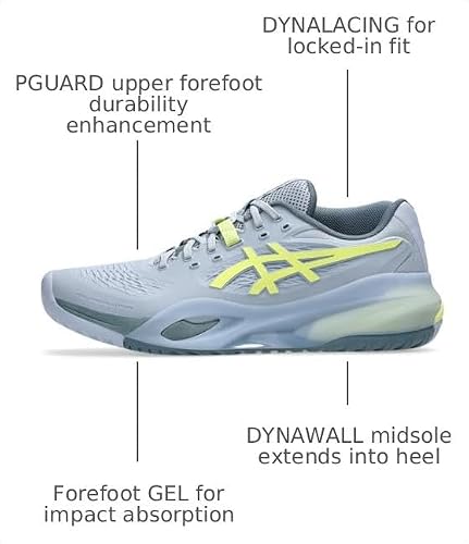 ASICS Men's Gel-Resolution X Tennis Shoes, 9, Grey Blue/Pistachio