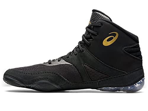 ASICS Men's Split Elite Wrestling Shoes, 9.5, Black/Pure Gold