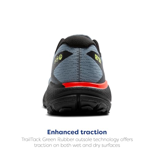 Brooks Men’s Divide 5 Trail Running Shoe - Citadel/Ebony/Lime - 8.5 Medium