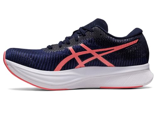 ASICS Women's Magic Speed 2 Running Shoes, 6, Indigo Blue/Papaya
