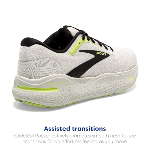 Brooks Men’s Ghost Max Cushion Neutral Running & Walking Shoe - Grey/Black/Sharp Green - 11 Medium