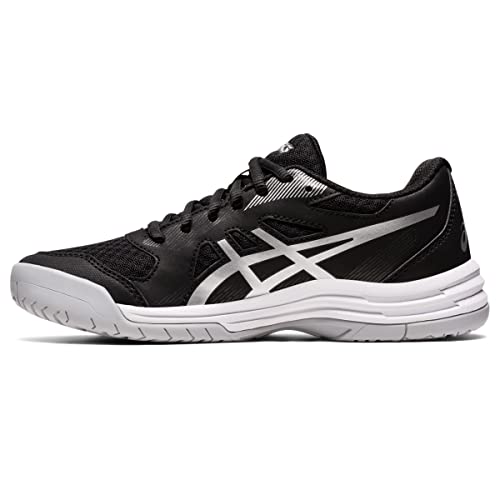 ASICS Women's Upcourt 5 Volleyball Shoes, 9, Black/Pure Silver
