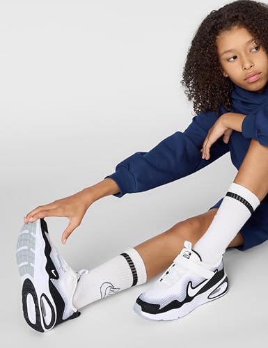 Nike Little Kid's Air Max Nova LifestyleShoes, White/White-Black-Wolf Grey, 1Y