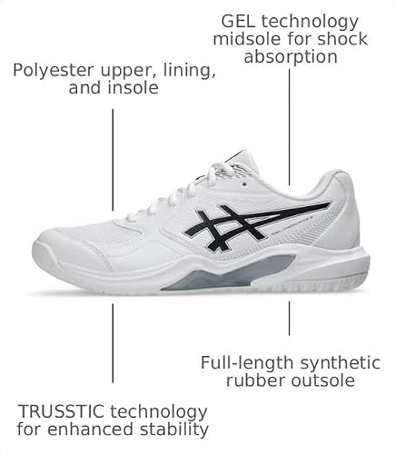 ASICS Men's Gel-Dedicate 9 Tennis Shoes, 10.5, White/Black