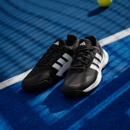 adidas Men's Gamecourt 2 M, Black/White/Silver Metallic, 13