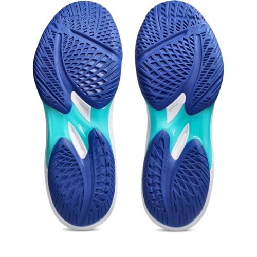 ASICS Men's Sky Elite FlyteFoam Mid Top 3 Volleyball Shoes, 10.5, White/ASICS Blue
