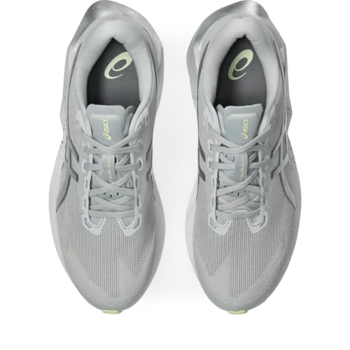 ASICS Mens, Novablast 6 Platinum, Platinum/Glow Green, 8, Medium