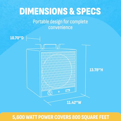 NewAir Electric Space Heater for Garage | Portable Heaters for Indoor Use | Ideal 240V Industrial Heater for Shop, Shed and Warehouse during Winter | Black