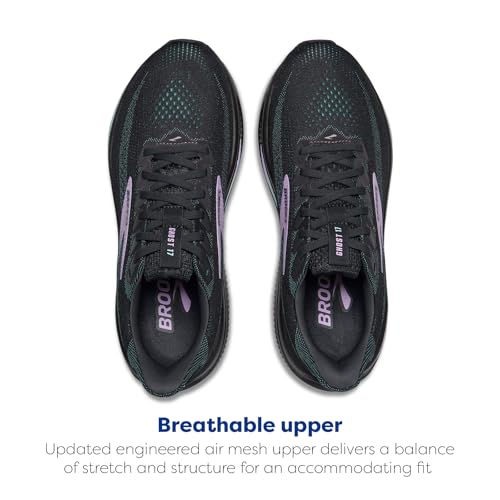 Brooks Women’s Ghost 17 Neutral Running Shoe - Grey/Clearwater/Purple - 8.5 Medium