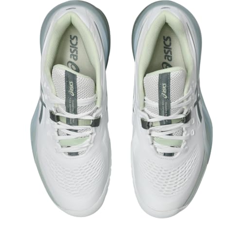 ASICS Women's Gel-Resolution X Tennis Shoes, 9.5, White/Monument Blue