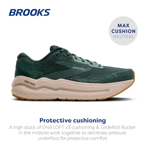 Brooks Men’s Ghost Max 2 Neutral Running & Walking Shoe - Pine Grove/North Atlantic/Grey - 12 Medium
